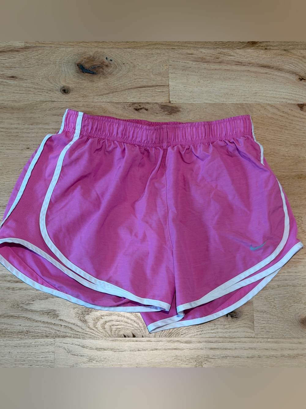 Nike Pink Athletic Running Shorts with White Trim
